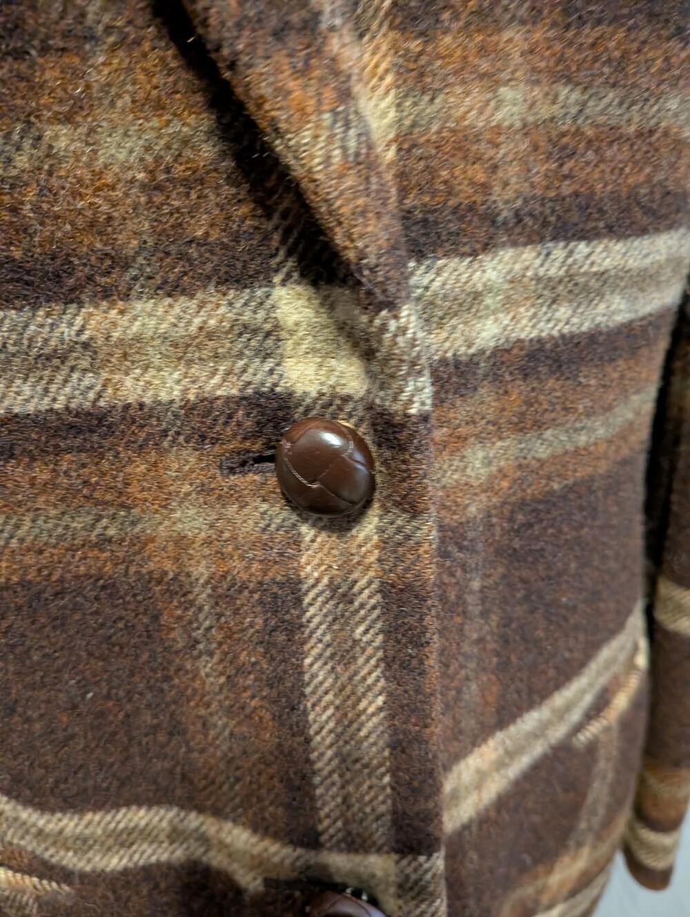Y2K Lauren Ralph Lauren Brown Plaid Blazer Jacket 100% Lambswool Equestrian Sz 6 - Picture 5 of 9